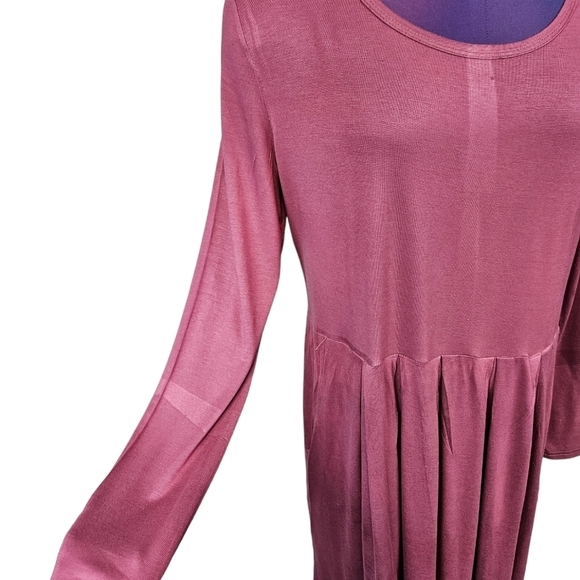 Auselily Raspberry Lightweight Long Sleeve Pleated Skirt Dress Size XL Women's - Picture 5 of 9